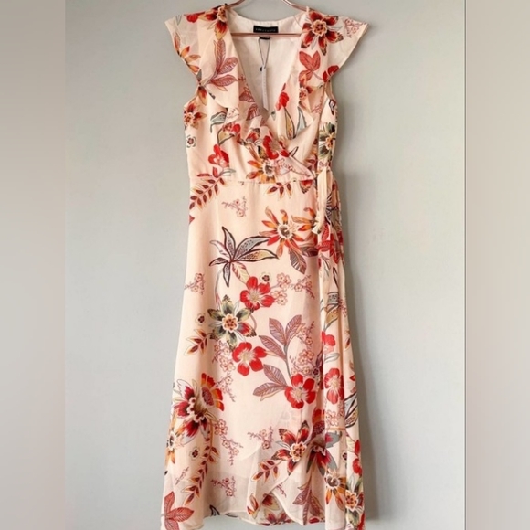 Sanctuary - Jolynn Wrap Midi Dress in Desert Floral Size 4 - Picture 4 of 14